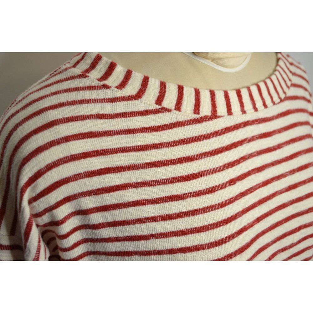 Madewell Surfbreeze Women's Medium Red Striped Long Sleeve Boat Neck Shirt - Picture 4 of 12